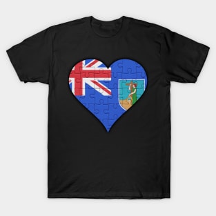 Montserratian Jigsaw Puzzle Heart Design - Gift for Montserratian With Montserrat Roots T-Shirt